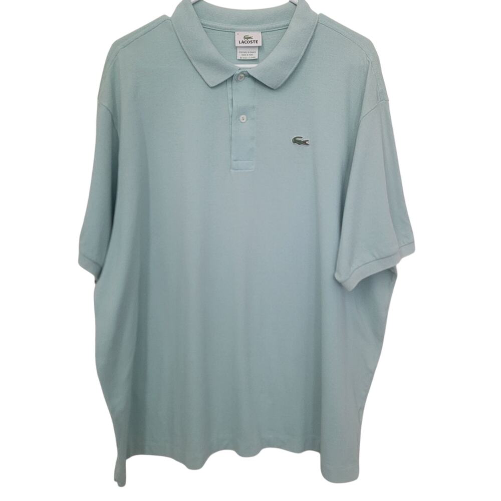 Lacoste Polo Shirt Sz 9 4XL Classic Fit Shortsleeve Blue 100% Cotton Preppy Golf